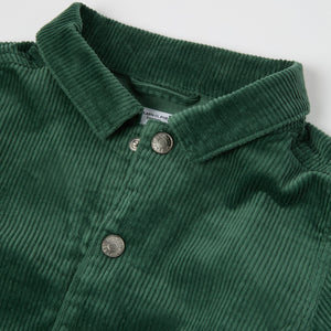 Green Corduroy Kids Jacket from Polarn O. Pyret kidswear. Ethically produced kids clothing.