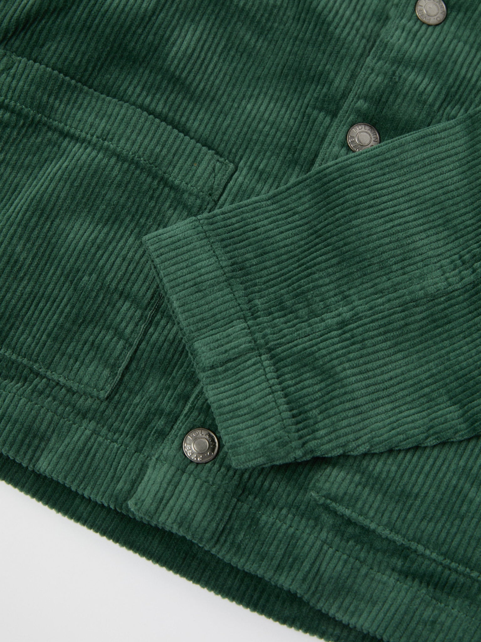 Green Corduroy Kids Jacket from Polarn O. Pyret kidswear. Ethically produced kids clothing.