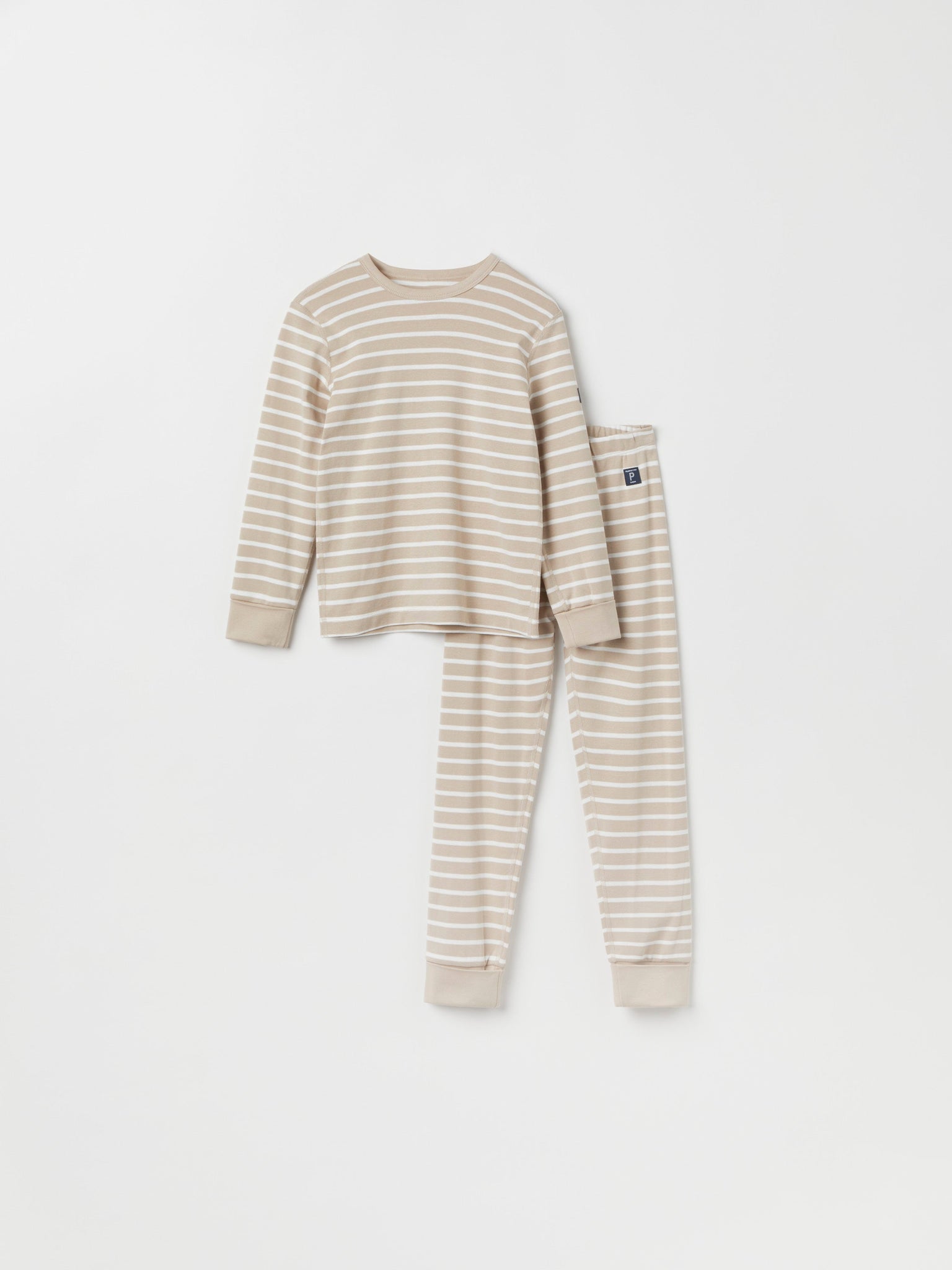 Beige Striped Adult Pyjamas from Polarn O. Pyret kidswear. The best ethical kids clothes