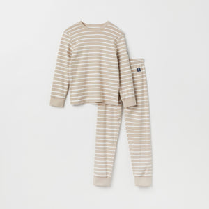 Beige Striped Adult Pyjamas from Polarn O. Pyret kidswear. The best ethical kids clothes