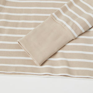 Beige Striped Adult Pyjamas from Polarn O. Pyret kidswear. The best ethical kids clothes