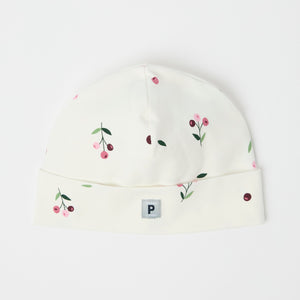 Floral Print Baby Beanie Hat from the Polarn O. Pyret baby collection. Clothes made using sustainably sourced materials.