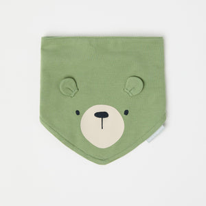 Bear Print Cotton Baby Bib from the Polarn O. Pyret baby collection. Clothes made using sustainably sourced materials.