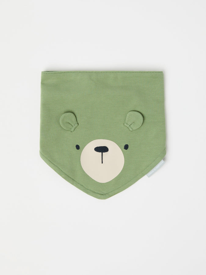 Bear Print Cotton Baby Bib from the Polarn O. Pyret baby collection. Clothes made using sustainably sourced materials.