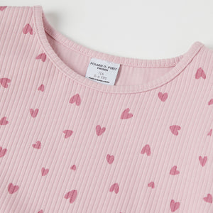 Heart Print Ribbed Kids Dress from Polarn O. Pyret kidswear. The best ethical kids clothes