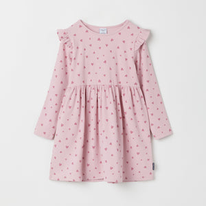 Heart Print Ribbed Kids Dress from Polarn O. Pyret kidswear. The best ethical kids clothes