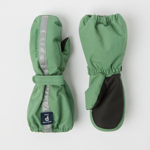 Green Padded Shell Kids Mittens from the Polarn O. Pyret kidswear collection. The best ethical kids outerwear.