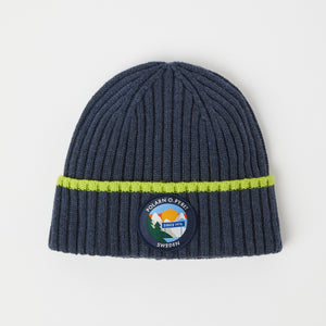 Blue Kids Knitted Beanie Hat from the Polarn O. Pyret kidswear collection. Made using ethically sourced materials.