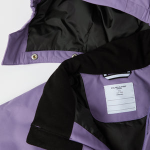 Purple Kids Padded Waterproof Coat from the Polarn O. Pyret kidswear collection. Ethically produced kids outerwear.