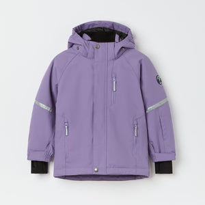 Purple Kids Padded Waterproof Coat from the Polarn O. Pyret kidswear collection. Ethically produced kids outerwear.