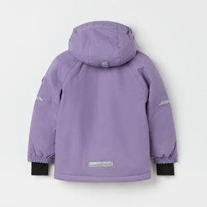 Purple Kids Padded Waterproof Coat from the Polarn O. Pyret kidswear collection. Ethically produced kids outerwear.