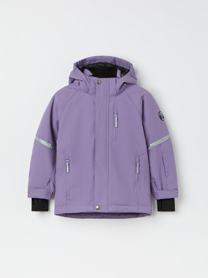 Purple Kids Padded Waterproof Coat from the Polarn O. Pyret kidswear collection. Ethically produced kids outerwear.