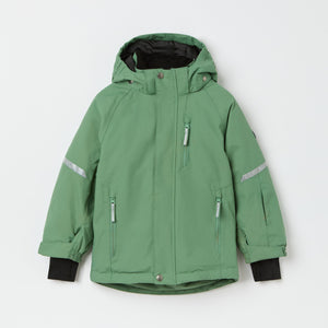 Green Kids Padded Waterproof Coat from the Polarn O. Pyret kidswear collection. Made using ethically sourced materials.