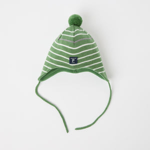 Green Merino Wool Kids Bobble Hat from the Polarn O. Pyret kidswear collection. Quality kids clothing made to last.