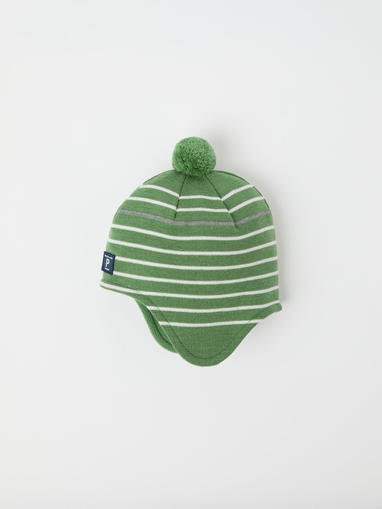 Green Merino Wool Kids Bobble Hat from the Polarn O. Pyret kidswear collection. Quality kids clothing made to last.