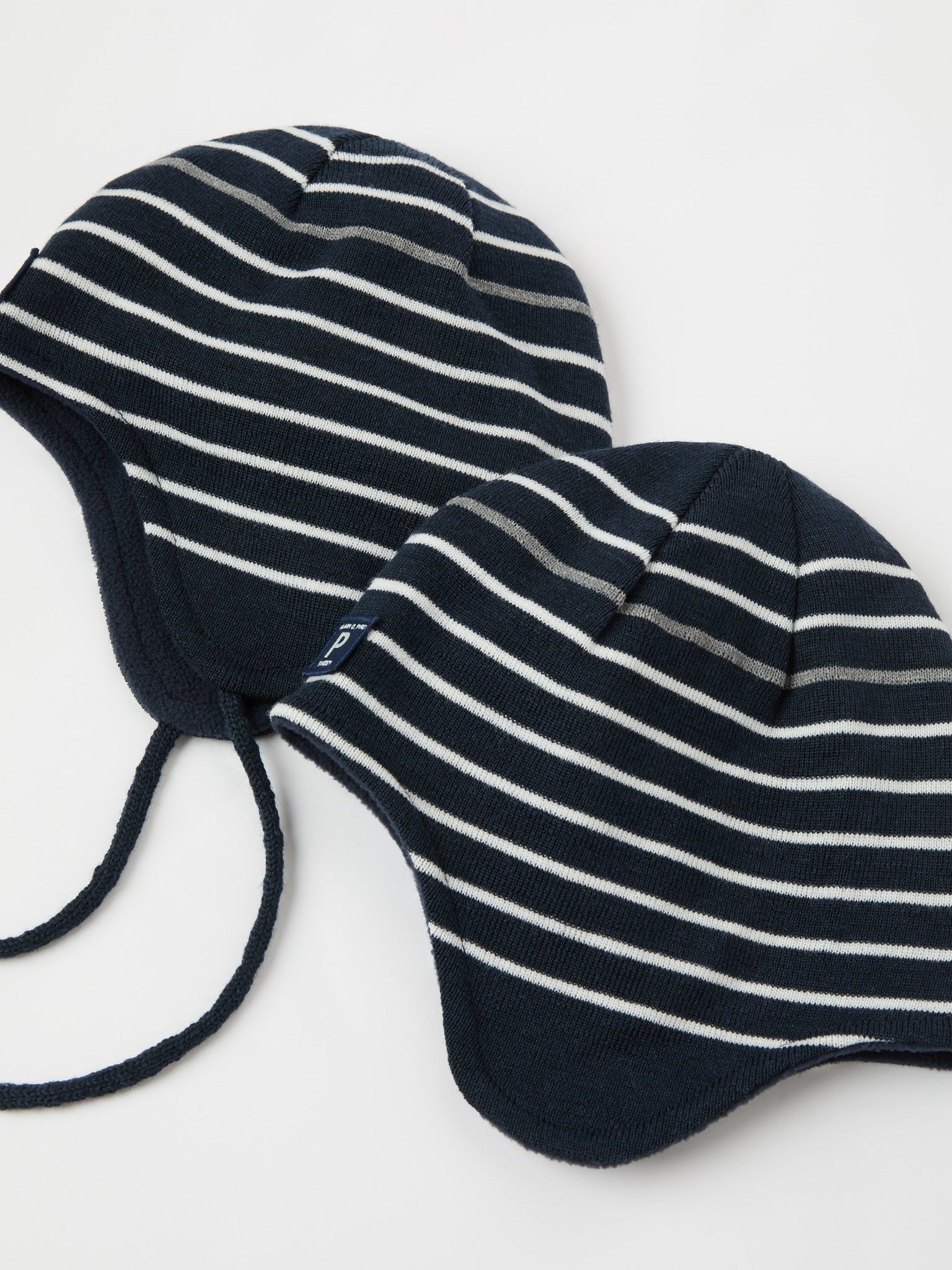 Blue Merino Wool Kids Bobble Hat from the Polarn O. Pyret kidswear collection. Made using ethically sourced materials.