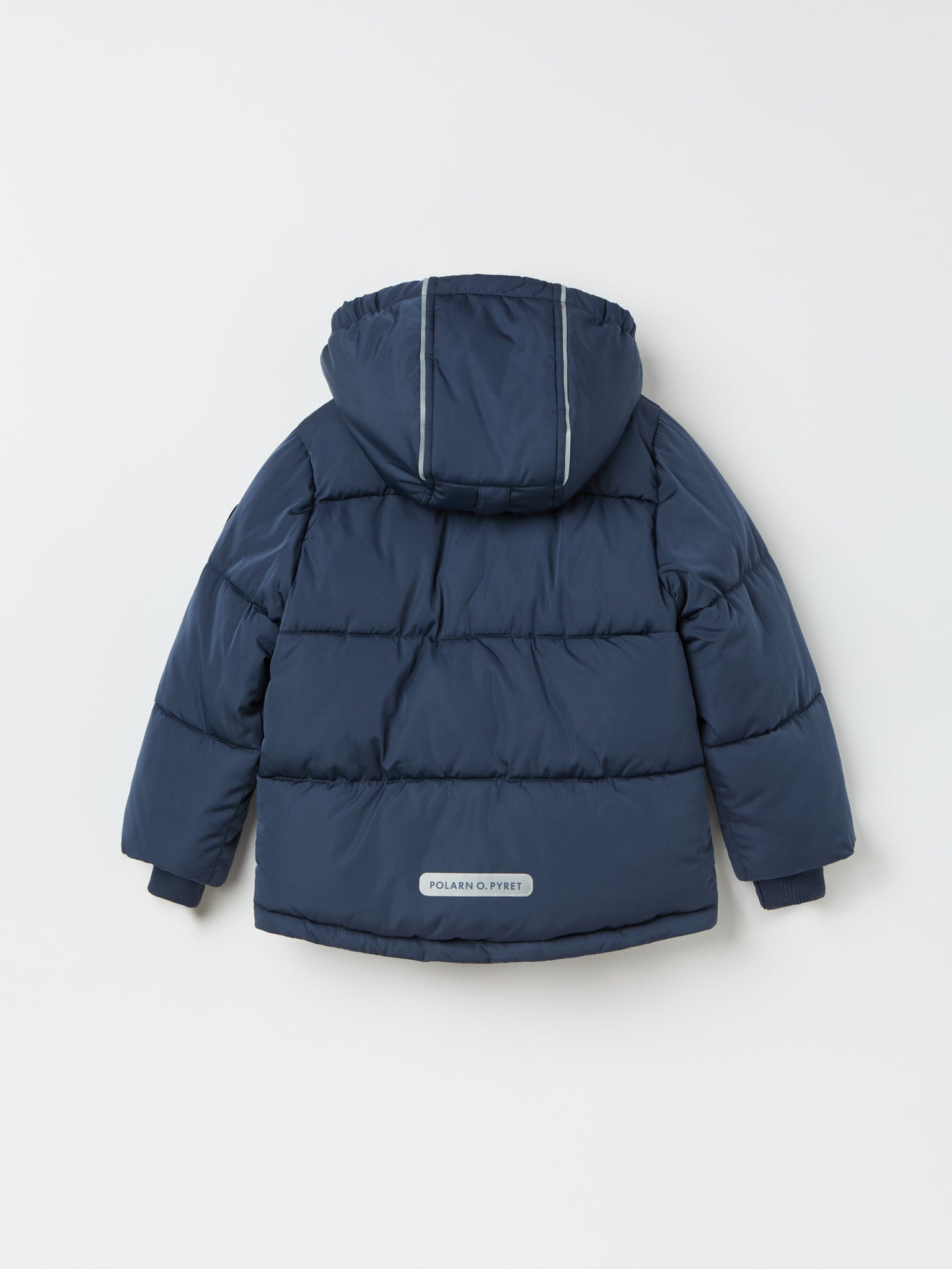 Navy Padded Water Resistant Kids Coat from the Polarn O. Pyret kidswear collection. The best ethical kids outerwear.