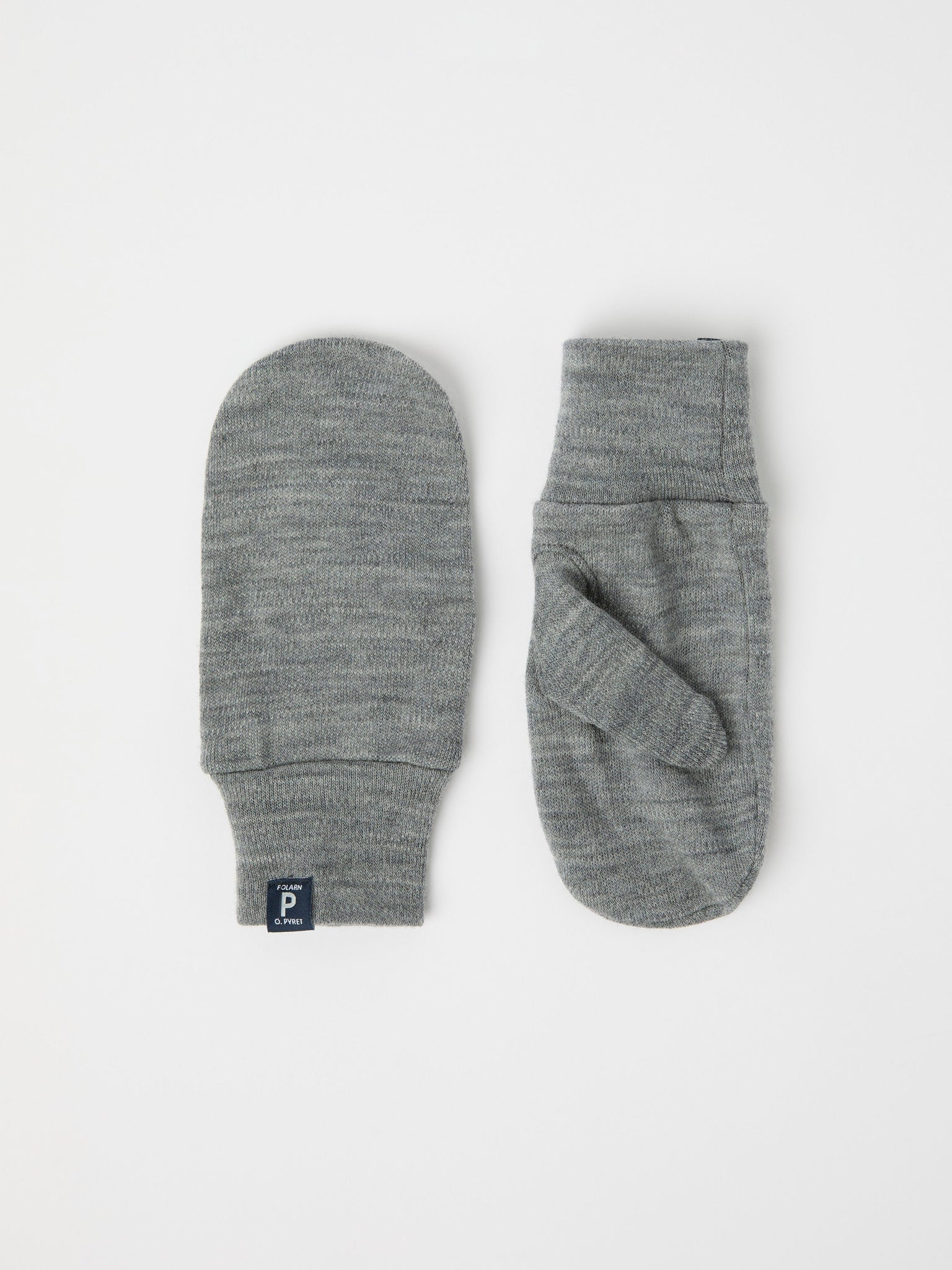 Grey Kids Wool Mitten Liner from the Polarn O. Pyret kidswear collection. Made using ethically sourced materials.