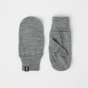 Grey Kids Wool Mitten Liner from the Polarn O. Pyret kidswear collection. Made using ethically sourced materials.