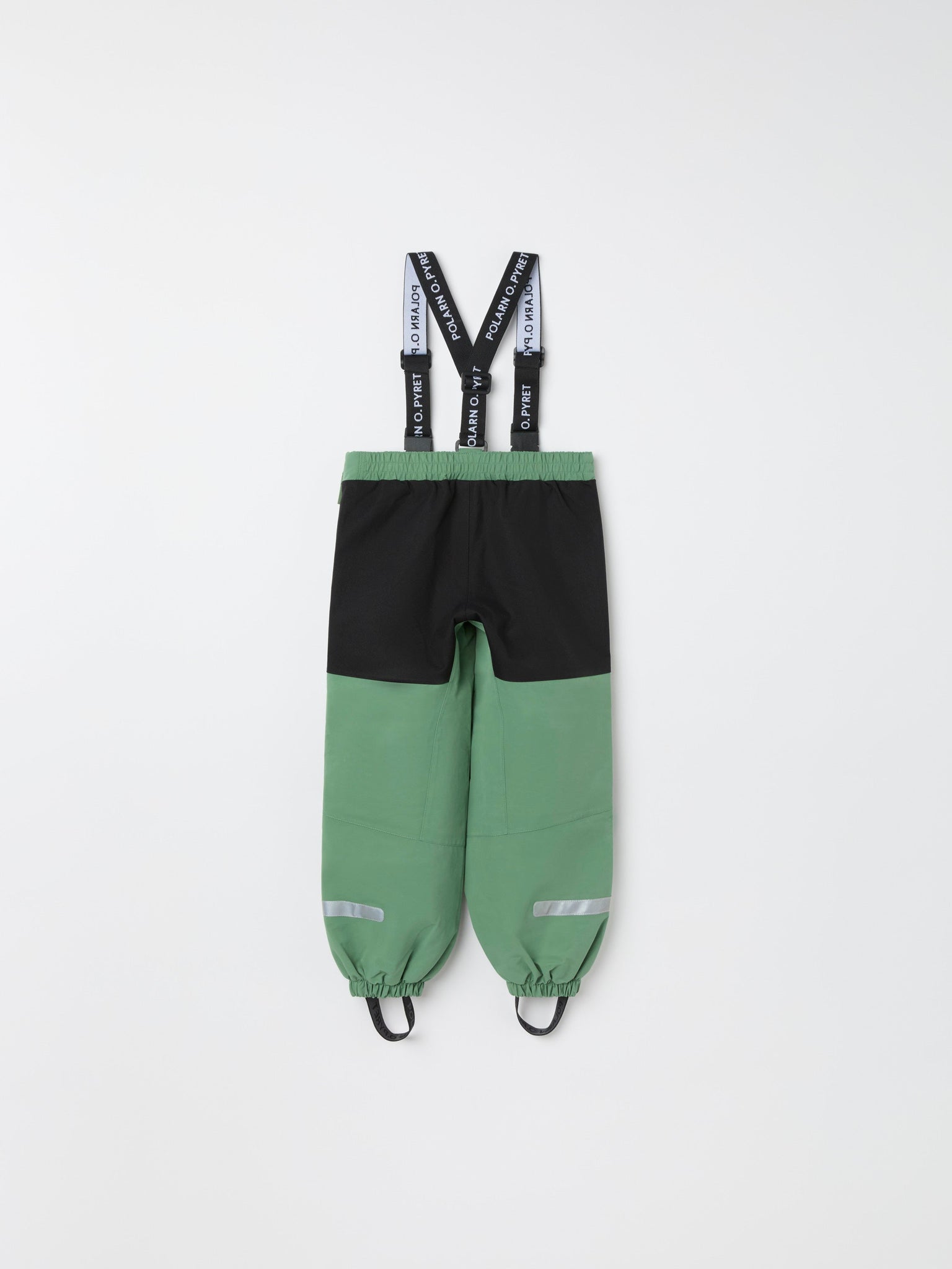 Green Waterproof Kids Shell Trousers from the Polarn O. Pyret kidswear collection. Quality kids clothing made to last.