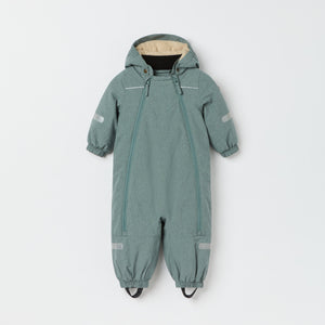 Grey Padded Baby Pramsuit from the Polarn O. Pyret kidswear collection. Made using ethically sourced materials.