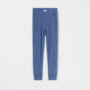 Blue Thermal Merino Kids Leggings from the Polarn O. Pyret kidswear collection. The best ethical kids outerwear.