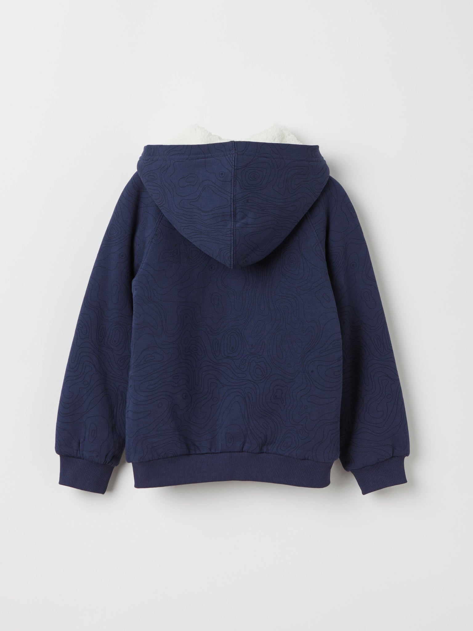 Navy Fleece Lined Kids Hoodie from the Polarn O. Pyret kidswear collection. Clothes made using sustainably sourced materials.