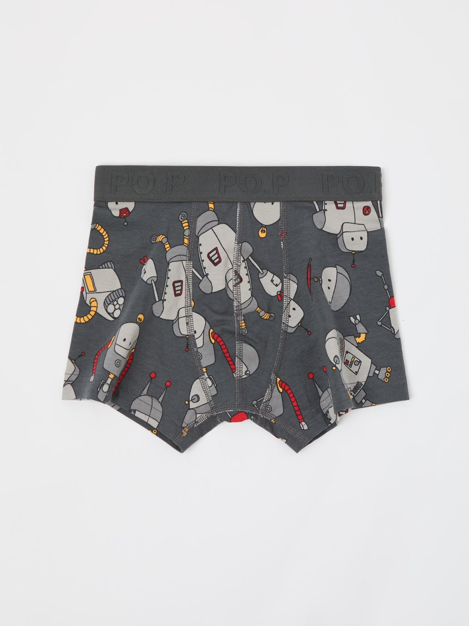 Robot Print Boys Cotton Boxers from the Polarn O. Pyret kidswear collection. Ethically produced kids clothing.