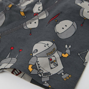 Robot Print Boys Cotton Boxers from the Polarn O. Pyret kidswear collection. Ethically produced kids clothing.