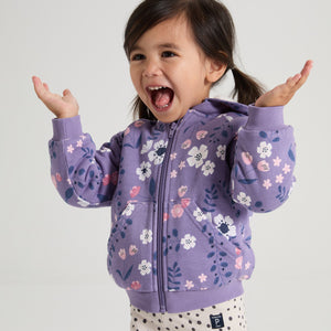 Fleece Lined Floral Kids Hoodie 5-6y / 116