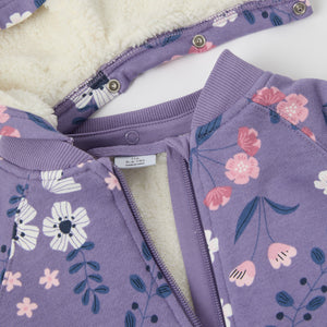 Fleece Lined Floral Kids Hoodie from the Polarn O. Pyret kidswear collection. The best ethical kids clothes