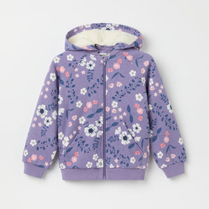 Fleece Lined Floral Kids Hoodie from the Polarn O. Pyret kidswear collection. The best ethical kids clothes