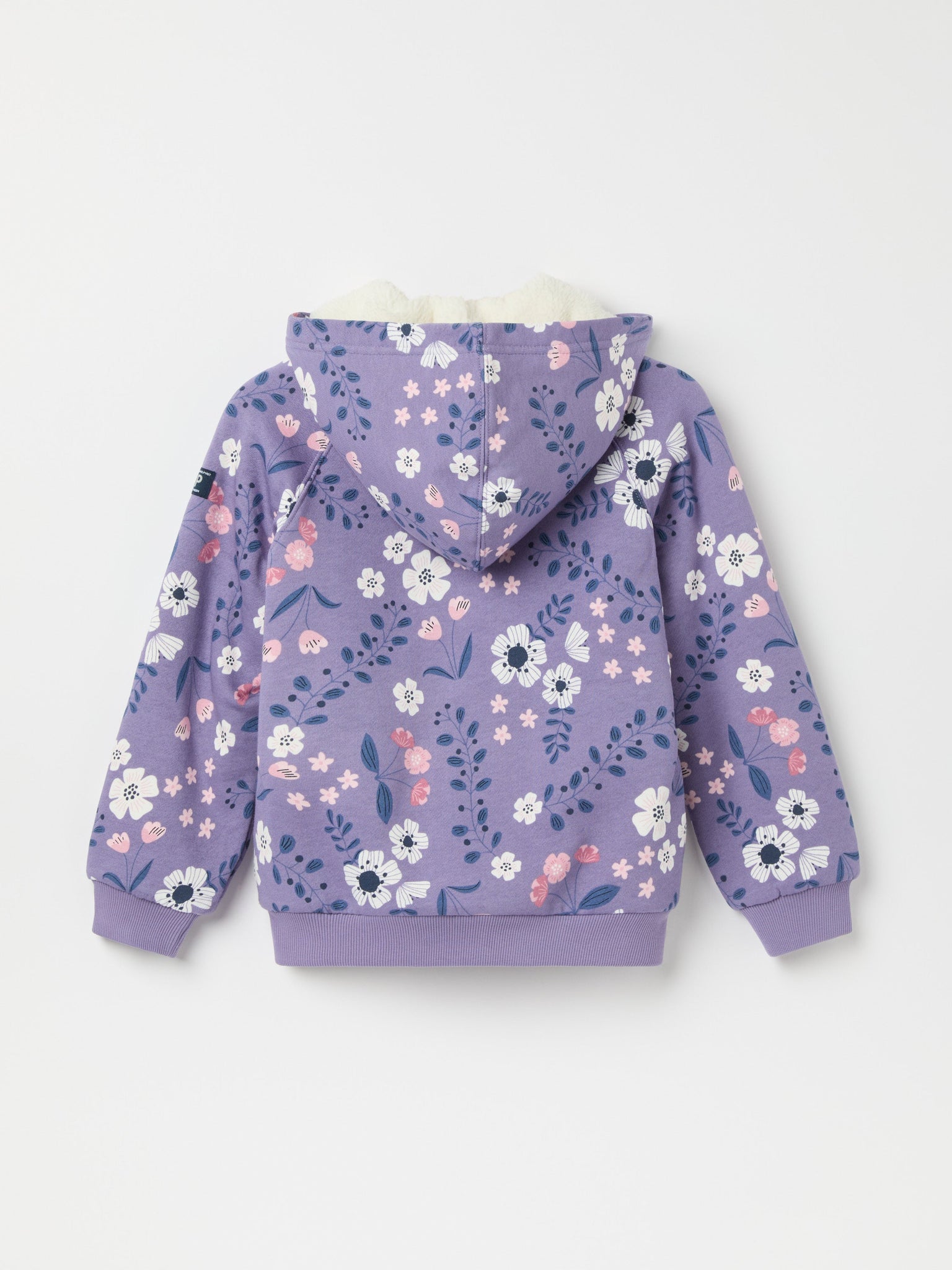 Fleece Lined Floral Kids Hoodie from the Polarn O. Pyret kidswear collection. The best ethical kids clothes