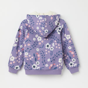 Fleece Lined Floral Kids Hoodie from the Polarn O. Pyret kidswear collection. The best ethical kids clothes