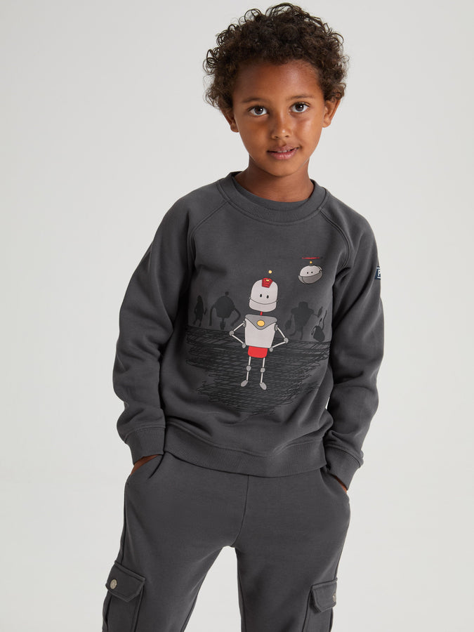 Robot Motif Kids Sweatshirt 5-6y / 116