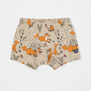 Fox Print Boys Cotton Boxers from the Polarn O. Pyret kidswear collection. Clothes made using sustainably sourced materials.