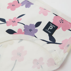 Floral Print Organic Girls Briefs from the Polarn O. Pyret kidswear collection. The best ethical kids clothes