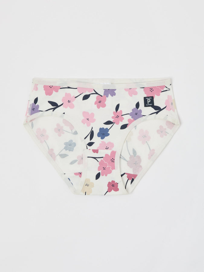 Floral Print Organic Girls Briefs from the Polarn O. Pyret kidswear collection. The best ethical kids clothes