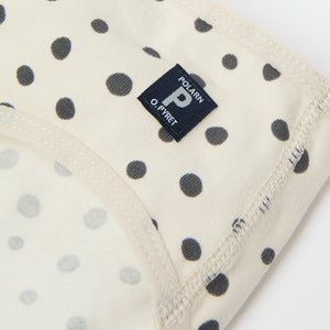 Polka Dot Print Girls Briefs from the Polarn O. Pyret kidswear collection. Nordic kids clothes made from sustainable sources.