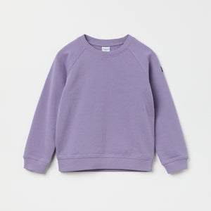 Purple Cotton Kids Sweatshirt from the Polarn O. Pyret kidswear collection. Clothes made using sustainably sourced materials.