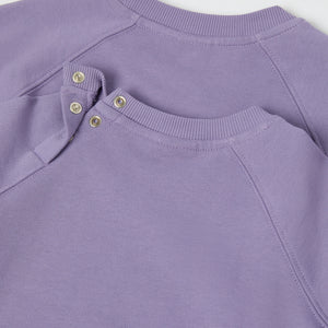 Purple Cotton Kids Sweatshirt from the Polarn O. Pyret kidswear collection. Clothes made using sustainably sourced materials.