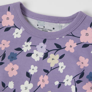 Floral Print Kids Pyjamas from the Polarn O. Pyret kidswear collection. Ethically produced kids clothing.