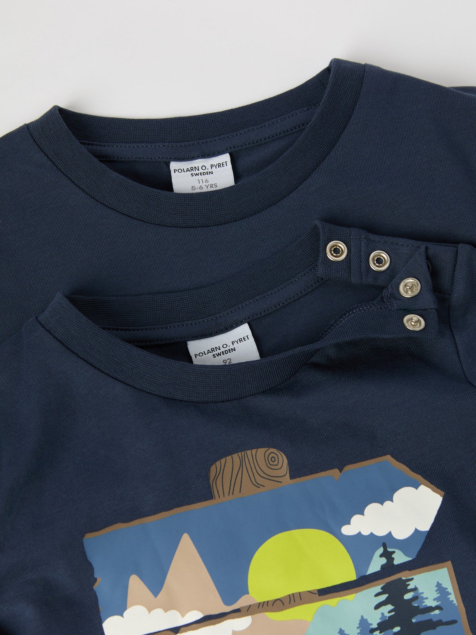 Adventure Print Cotton Kids Top from the Polarn O. Pyret kidswear collection. Clothes made using sustainably sourced materials.