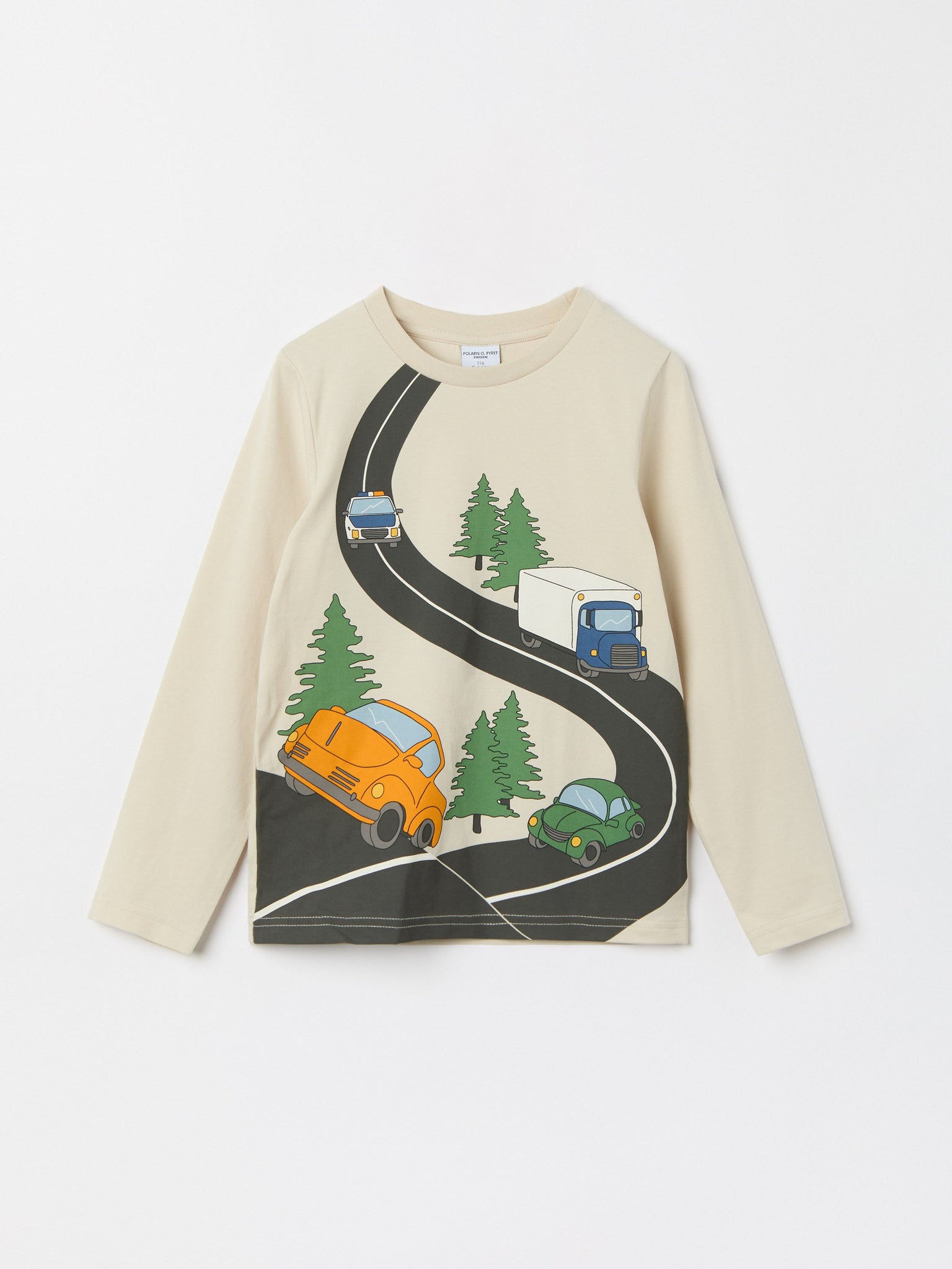 Road Print Beige Kids Top from the Polarn O. Pyret kidswear collection. The best ethical kids clothes