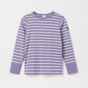 Purple Striped Kids Top from the Polarn O. Pyret kidswear collection. Nordic kids clothes made from sustainable sources.