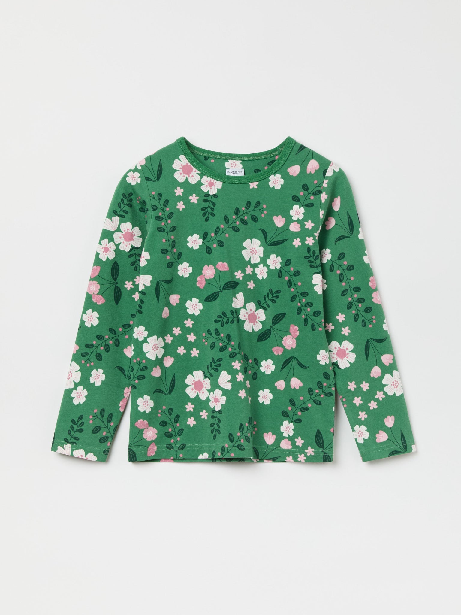 Floral Print Kids Top from the Polarn O. Pyret kidswear collection. Clothes made using sustainably sourced materials.