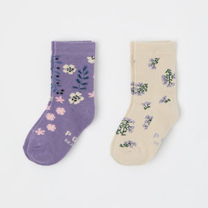 Two Pack Organic Kids Socks from the Polarn O. Pyret kidswear collection. Clothes made using sustainably sourced materials.