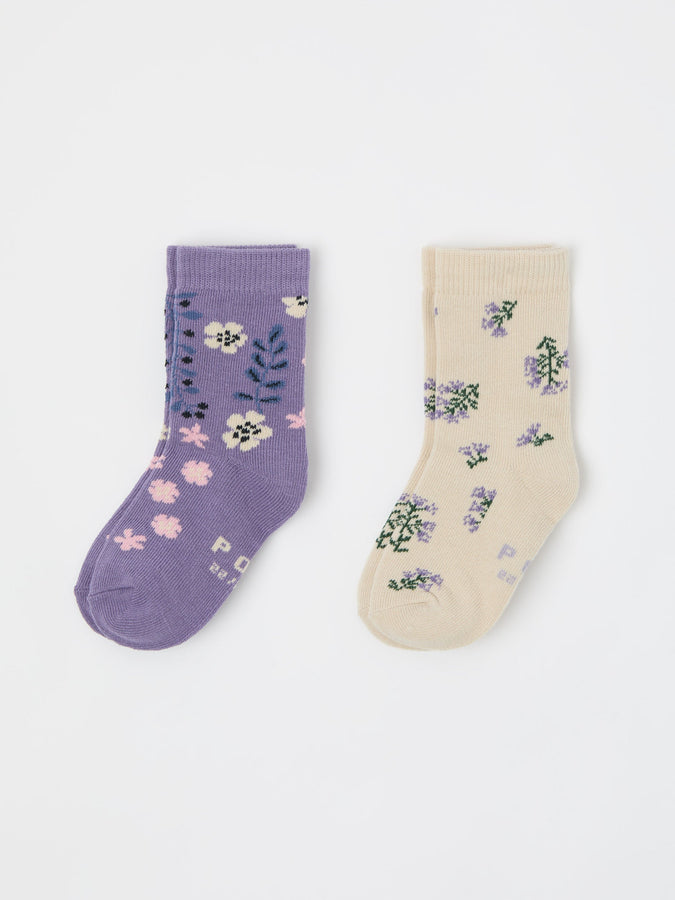 Two Pack Organic Kids Socks from the Polarn O. Pyret kidswear collection. Clothes made using sustainably sourced materials.