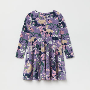 Purple Floral Print Kids Dress from the Polarn O. Pyret kidswear collection. Clothes made using sustainably sourced materials.