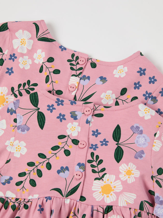 Pink Floral Print Kids Dress from the Polarn O. Pyret kidswear collection. The best ethical kids clothes